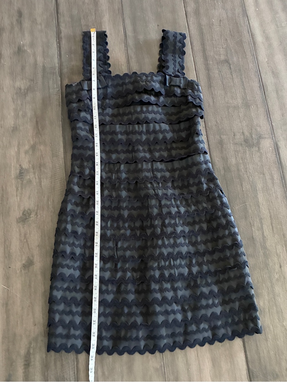 French Connection Racy Ric Rac Strappy Black Mini Dress - Size 2 - Picture 11 of 13
